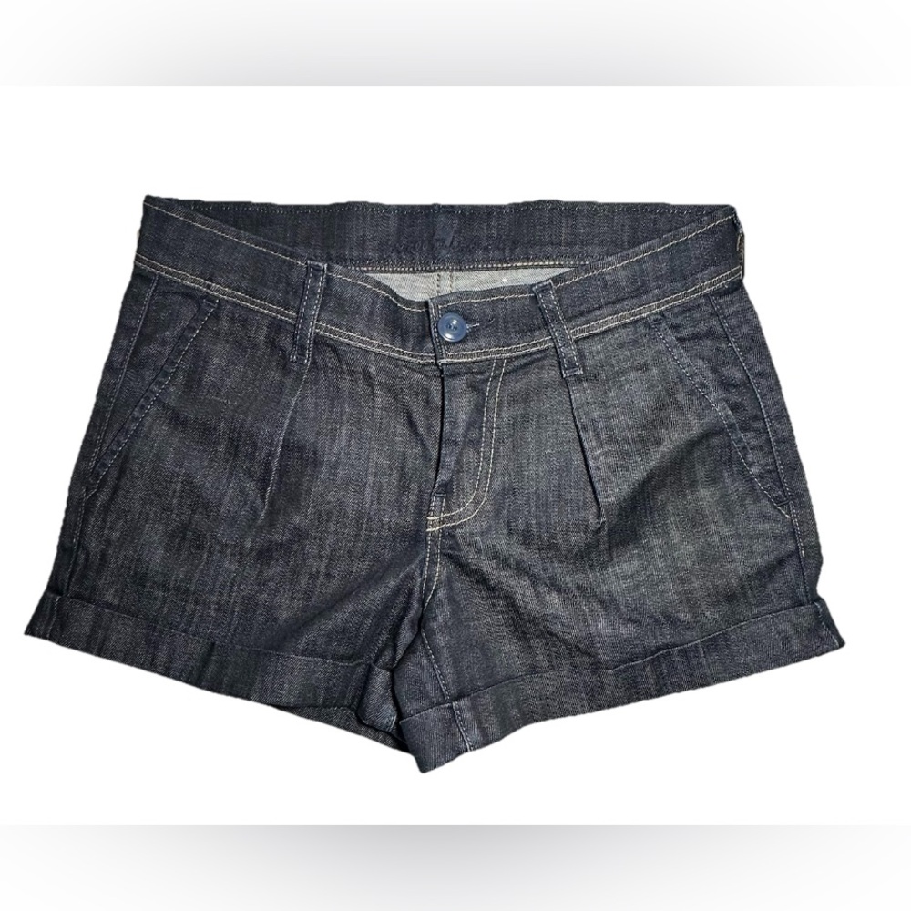 7 For All Mankind Shorts Women’s Size‎ 25 Dark Blue Pleated Denim Pockets Summer